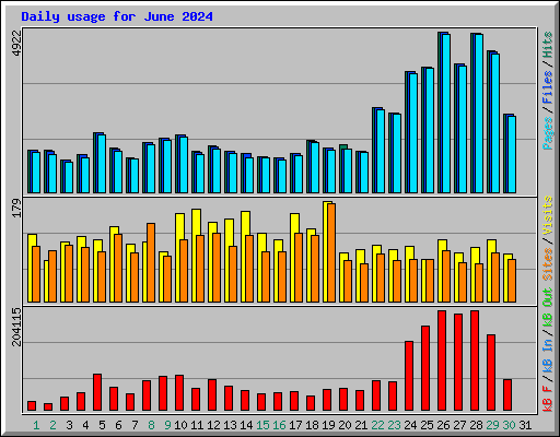 Daily usage for June 2024